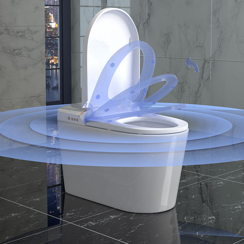 White Elongated Deodorizing Antimicrobial Floor Standing Bidet with Heated Seat Clearhalo 'Bathroom Remodel & Bathroom Fixtures' 'Bidets' 'Home Improvement' 'home_improvement' 'home_improvement_bidets' 'Toilets & Bidets' 7918890