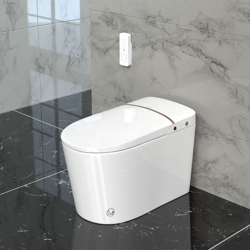 White Elongated Deodorizing Antimicrobial Floor Standing Bidet with Heated Seat Clearhalo 'Bathroom Remodel & Bathroom Fixtures' 'Bidets' 'Home Improvement' 'home_improvement' 'home_improvement_bidets' 'Toilets & Bidets' 7918892