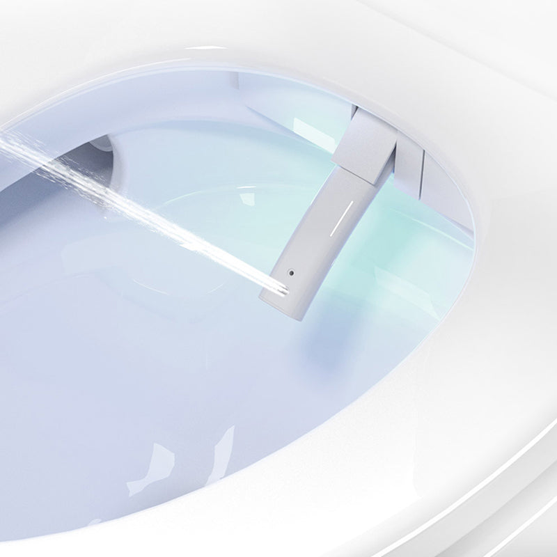 White Elongated Antimicrobial Floor Standing Bidet with Heated Seat Clearhalo 'Bathroom Remodel & Bathroom Fixtures' 'Bidets' 'Home Improvement' 'home_improvement' 'home_improvement_bidets' 'Toilets & Bidets' 7918914