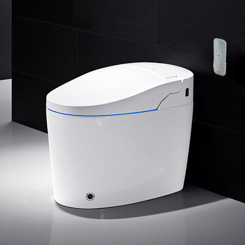 Antimicrobial Elongated Floor Standing Bidet in White with Warm Air Dryer Clearhalo 'Bathroom Remodel & Bathroom Fixtures' 'Bidets' 'Home Improvement' 'home_improvement' 'home_improvement_bidets' 'Toilets & Bidets' 7918947