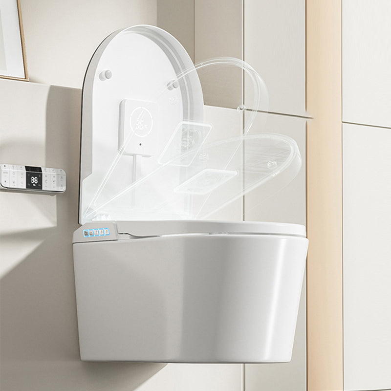 Ceramic Elongated Wall Mounted Bidet with Heated Seat and Warm Air Dryer Clearhalo 'Bathroom Remodel & Bathroom Fixtures' 'Bidets' 'Home Improvement' 'home_improvement' 'home_improvement_bidets' 'Toilets & Bidets' 7918978
