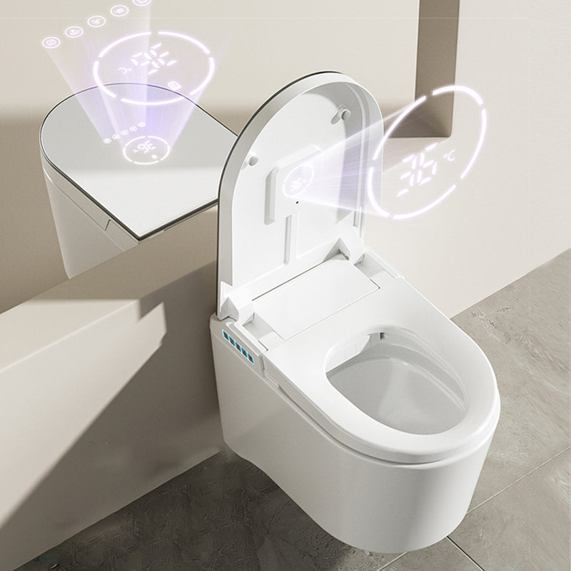 Ceramic Elongated Wall Mounted Bidet with Heated Seat and Warm Air Dryer Clearhalo 'Bathroom Remodel & Bathroom Fixtures' 'Bidets' 'Home Improvement' 'home_improvement' 'home_improvement_bidets' 'Toilets & Bidets' 7918979