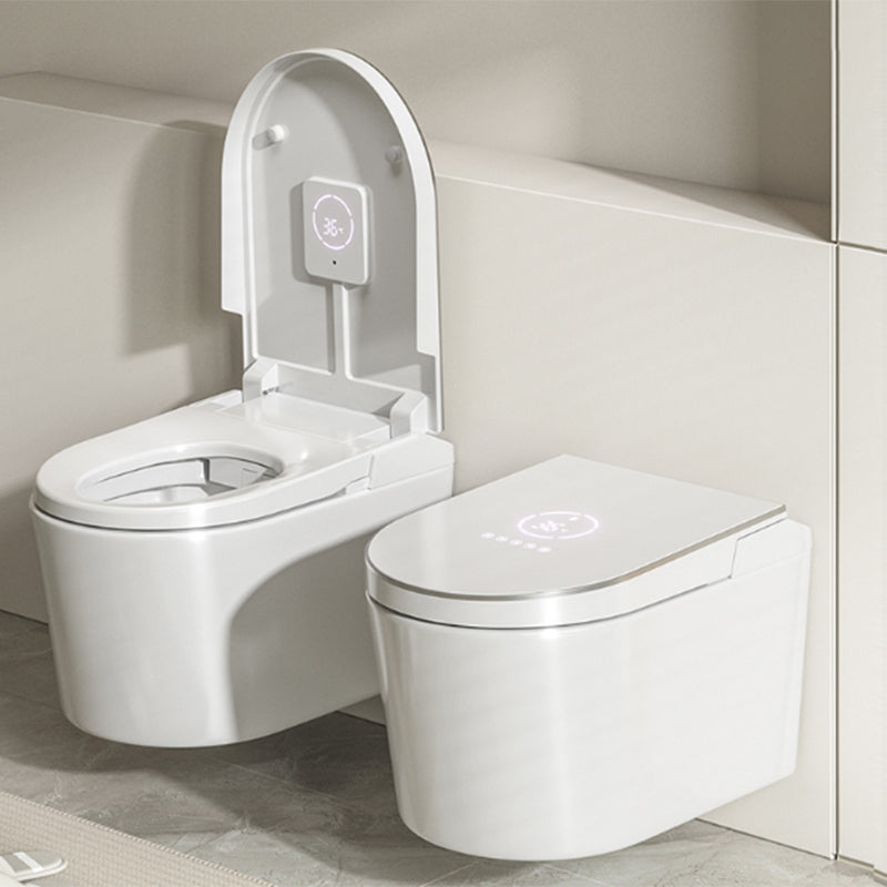 Ceramic Elongated Wall Mounted Bidet with Heated Seat and Warm Air Dryer Clearhalo 'Bathroom Remodel & Bathroom Fixtures' 'Bidets' 'Home Improvement' 'home_improvement' 'home_improvement_bidets' 'Toilets & Bidets' 7918982