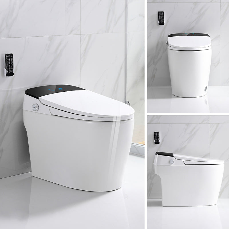 Elongated Antimicrobial Floor Standing Bidet in White with Heated Seat Clearhalo 'Bathroom Remodel & Bathroom Fixtures' 'Bidets' 'Home Improvement' 'home_improvement' 'home_improvement_bidets' 'Toilets & Bidets' 7919019
