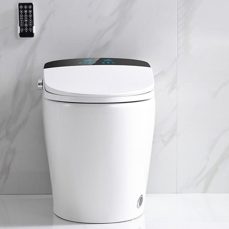 Elongated Antimicrobial Floor Standing Bidet in White with Heated Seat Clearhalo 'Bathroom Remodel & Bathroom Fixtures' 'Bidets' 'Home Improvement' 'home_improvement' 'home_improvement_bidets' 'Toilets & Bidets' 7919021