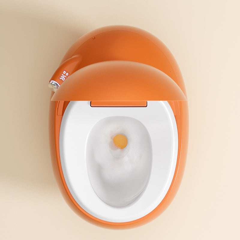 Round Deodorizing Floor Standing Bidet Ceramic Remote Control Included Gray/Orange Clearhalo 'Bathroom Remodel & Bathroom Fixtures' 'Bidets' 'Home Improvement' 'home_improvement' 'home_improvement_bidets' 'Toilets & Bidets' 7919531