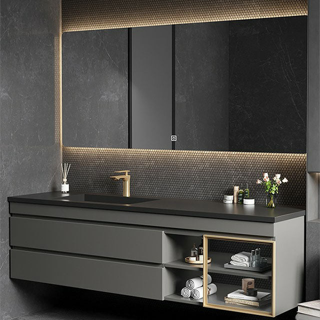 Wall Mount Sink Included Bath Vanity with Faucet Mirror for Bathroom Clearhalo 'Bathroom Remodel & Bathroom Fixtures' 'Bathroom Vanities' 'bathroom_vanities' 'Home Improvement' 'home_improvement' 'home_improvement_bathroom_vanities' 7930675
