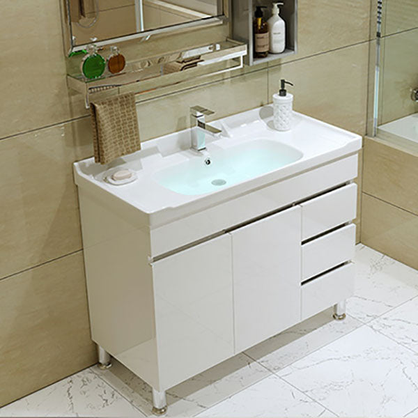 Freestanding Modern Sink Included Bath Vanity with Mirror for Bathroom Clearhalo 'Bathroom Remodel & Bathroom Fixtures' 'Bathroom Vanities' 'bathroom_vanities' 'Home Improvement' 'home_improvement' 'home_improvement_bathroom_vanities' 7930685