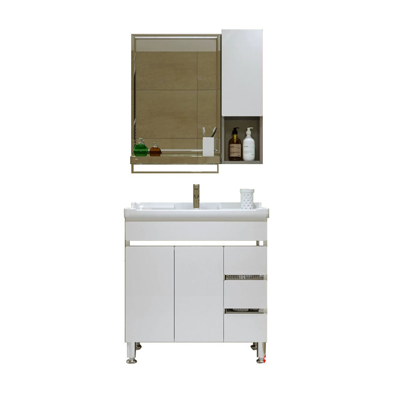 Freestanding Modern Sink Included Bath Vanity with Mirror for Bathroom Vanity & Faucet & Mirror & Sideboard 28"L x 19"W x 33"H 3 Clearhalo 'Bathroom Remodel & Bathroom Fixtures' 'Bathroom Vanities' 'bathroom_vanities' 'Home Improvement' 'home_improvement' 'home_improvement_bathroom_vanities' 7930686