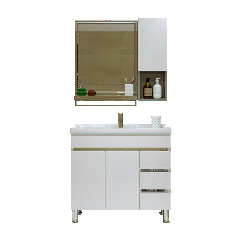 Freestanding Modern Sink Included Bath Vanity with Mirror for Bathroom Vanity & Faucet & Mirror & Sideboard 36"L x 19"W x 33"H 3 Clearhalo 'Bathroom Remodel & Bathroom Fixtures' 'Bathroom Vanities' 'bathroom_vanities' 'Home Improvement' 'home_improvement' 'home_improvement_bathroom_vanities' 7930690