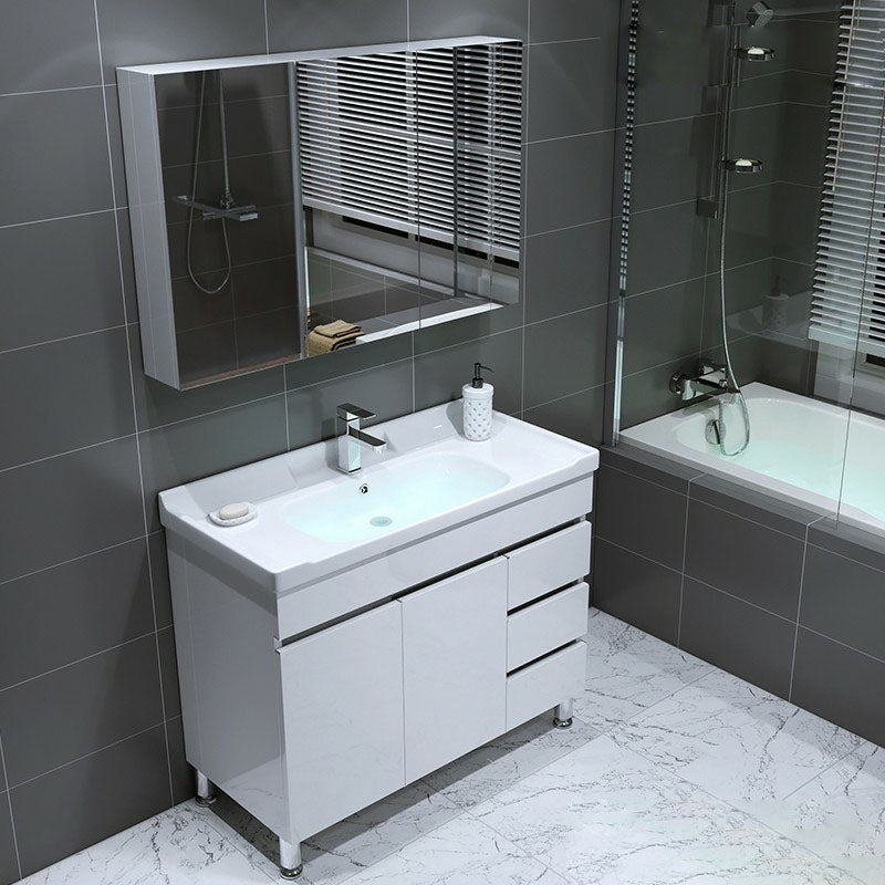 Freestanding Modern Sink Included Bath Vanity with Mirror for Bathroom Clearhalo 'Bathroom Remodel & Bathroom Fixtures' 'Bathroom Vanities' 'bathroom_vanities' 'Home Improvement' 'home_improvement' 'home_improvement_bathroom_vanities' 7930691
