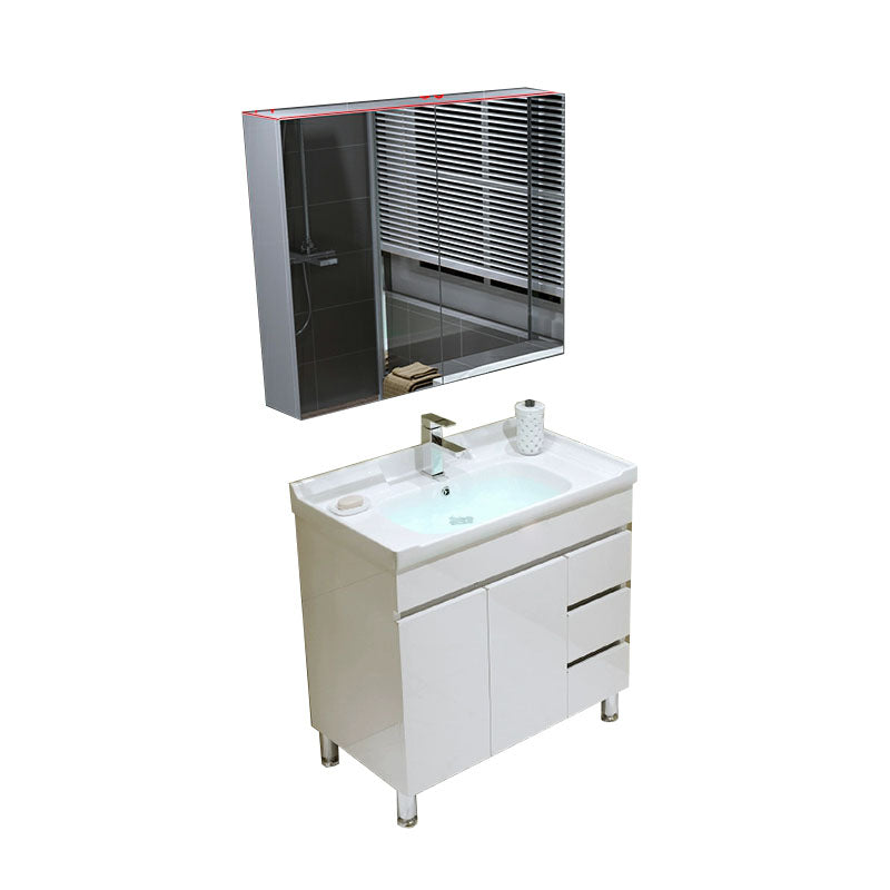 Freestanding Modern Sink Included Bath Vanity with Mirror for Bathroom Vanity & Faucet & Smart Medicine Cabinet 3 Clearhalo 'Bathroom Remodel & Bathroom Fixtures' 'Bathroom Vanities' 'bathroom_vanities' 'Home Improvement' 'home_improvement' 'home_improvement_bathroom_vanities' 7930716