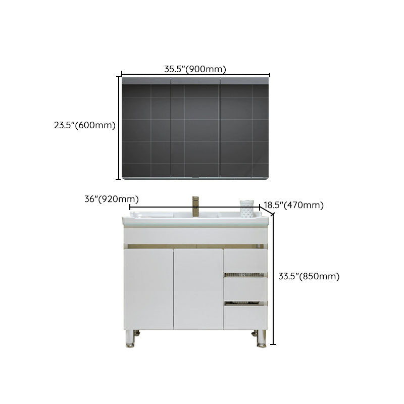 Freestanding Modern Sink Included Bath Vanity with Mirror for Bathroom Clearhalo 'Bathroom Remodel & Bathroom Fixtures' 'Bathroom Vanities' 'bathroom_vanities' 'Home Improvement' 'home_improvement' 'home_improvement_bathroom_vanities' 7930720