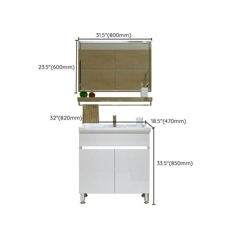 Freestanding Modern Sink Included Bath Vanity with Mirror for Bathroom Clearhalo 'Bathroom Remodel & Bathroom Fixtures' 'Bathroom Vanities' 'bathroom_vanities' 'Home Improvement' 'home_improvement' 'home_improvement_bathroom_vanities' 7930724