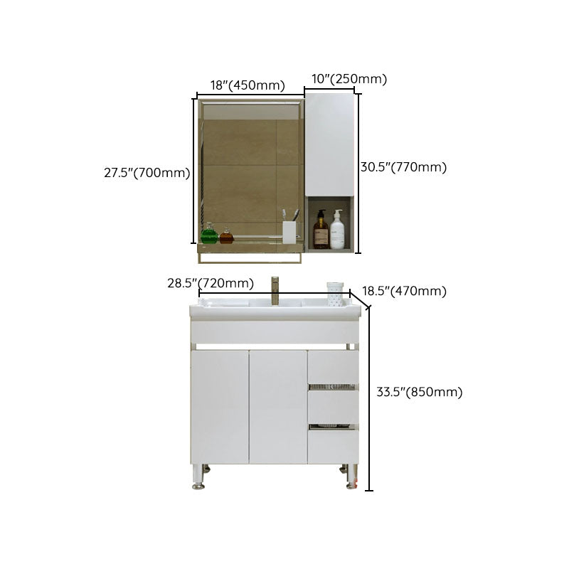 Freestanding Modern Sink Included Bath Vanity with Mirror for Bathroom Clearhalo 'Bathroom Remodel & Bathroom Fixtures' 'Bathroom Vanities' 'bathroom_vanities' 'Home Improvement' 'home_improvement' 'home_improvement_bathroom_vanities' 7930733