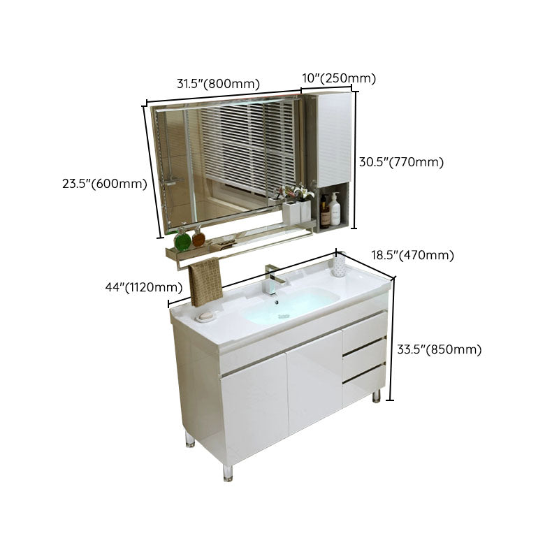 Freestanding Modern Sink Included Bath Vanity with Mirror for Bathroom Clearhalo 'Bathroom Remodel & Bathroom Fixtures' 'Bathroom Vanities' 'bathroom_vanities' 'Home Improvement' 'home_improvement' 'home_improvement_bathroom_vanities' 7930737