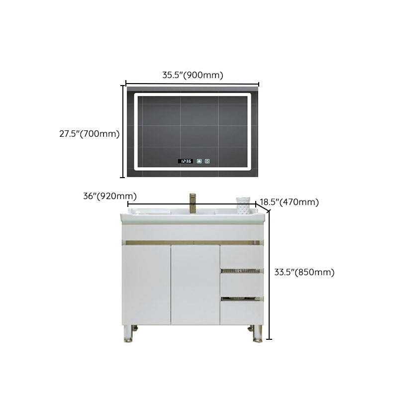 Freestanding Modern Sink Included Bath Vanity with Mirror for Bathroom Clearhalo 'Bathroom Remodel & Bathroom Fixtures' 'Bathroom Vanities' 'bathroom_vanities' 'Home Improvement' 'home_improvement' 'home_improvement_bathroom_vanities' 7930741