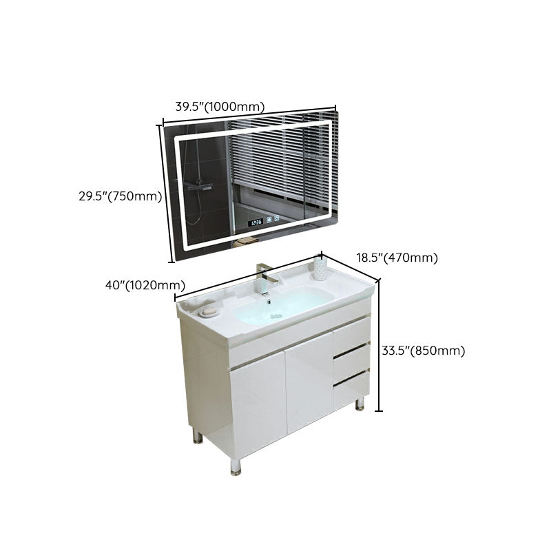 Freestanding Modern Sink Included Bath Vanity with Mirror for Bathroom Clearhalo 'Bathroom Remodel & Bathroom Fixtures' 'Bathroom Vanities' 'bathroom_vanities' 'Home Improvement' 'home_improvement' 'home_improvement_bathroom_vanities' 7930742