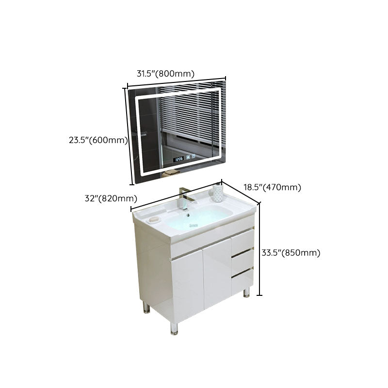 Freestanding Modern Sink Included Bath Vanity with Mirror for Bathroom Clearhalo 'Bathroom Remodel & Bathroom Fixtures' 'Bathroom Vanities' 'bathroom_vanities' 'Home Improvement' 'home_improvement' 'home_improvement_bathroom_vanities' 7930743