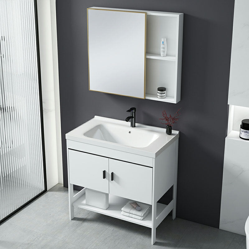 Freestanding Modern Sink Included Bath Vanity in White for Bathroom Clearhalo 'Bathroom Remodel & Bathroom Fixtures' 'Bathroom Vanities' 'bathroom_vanities' 'Home Improvement' 'home_improvement' 'home_improvement_bathroom_vanities' 7930744