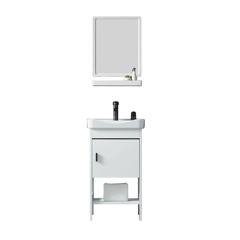 Freestanding Modern Sink Included Bath Vanity in White for Bathroom Vanity & Faucet & Mirrors 16.9"L x 13.8"W x 31.9"H Clearhalo 'Bathroom Remodel & Bathroom Fixtures' 'Bathroom Vanities' 'bathroom_vanities' 'Home Improvement' 'home_improvement' 'home_improvement_bathroom_vanities' 7930745