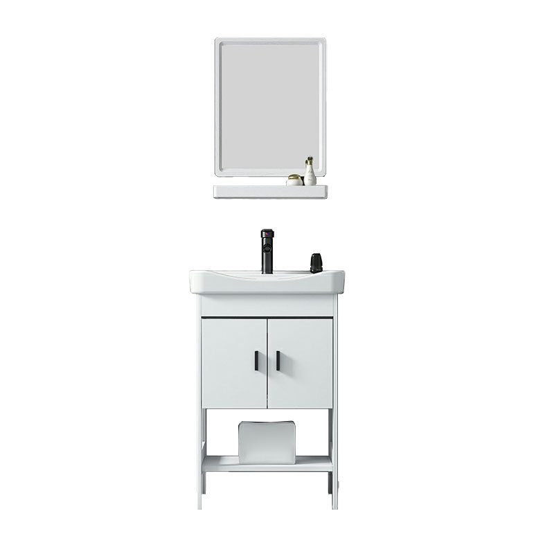 Freestanding Modern Sink Included Bath Vanity in White for Bathroom Vanity & Faucet & Mirrors 20.1"L x 14.2"W x 31.9"H Clearhalo 'Bathroom Remodel & Bathroom Fixtures' 'Bathroom Vanities' 'bathroom_vanities' 'Home Improvement' 'home_improvement' 'home_improvement_bathroom_vanities' 7930747