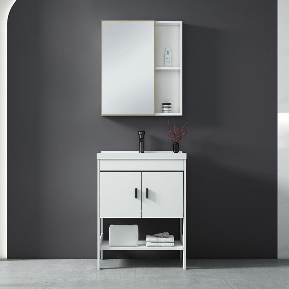 Freestanding Modern Sink Included Bath Vanity in White for Bathroom Clearhalo 'Bathroom Remodel & Bathroom Fixtures' 'Bathroom Vanities' 'bathroom_vanities' 'Home Improvement' 'home_improvement' 'home_improvement_bathroom_vanities' 7930751