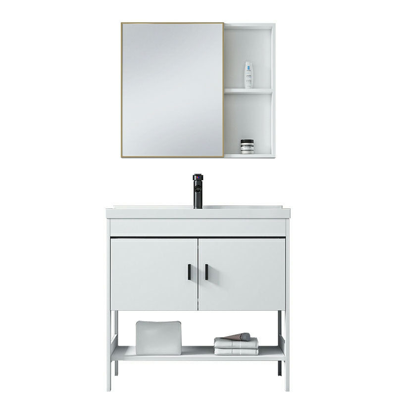 Freestanding Modern Sink Included Bath Vanity in White for Bathroom Clearhalo 'Bathroom Remodel & Bathroom Fixtures' 'Bathroom Vanities' 'bathroom_vanities' 'Home Improvement' 'home_improvement' 'home_improvement_bathroom_vanities' 7930752