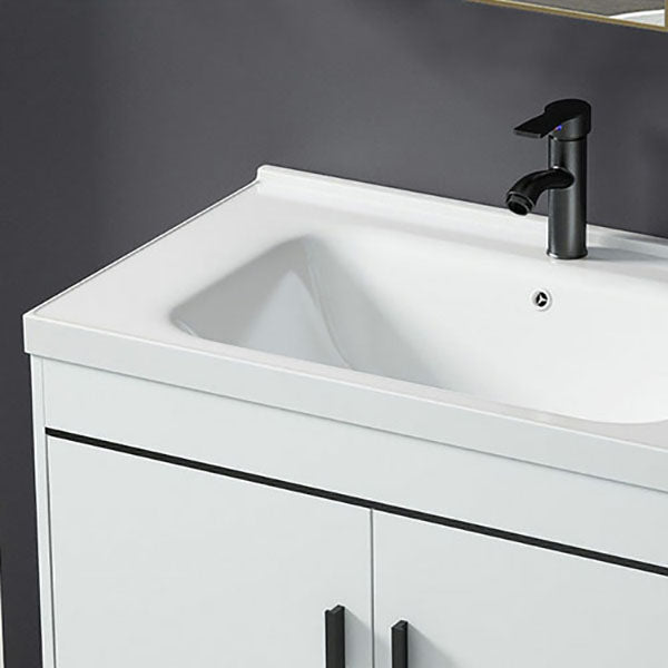 Freestanding Modern Sink Included Bath Vanity in White for Bathroom Clearhalo 'Bathroom Remodel & Bathroom Fixtures' 'Bathroom Vanities' 'bathroom_vanities' 'Home Improvement' 'home_improvement' 'home_improvement_bathroom_vanities' 7930756