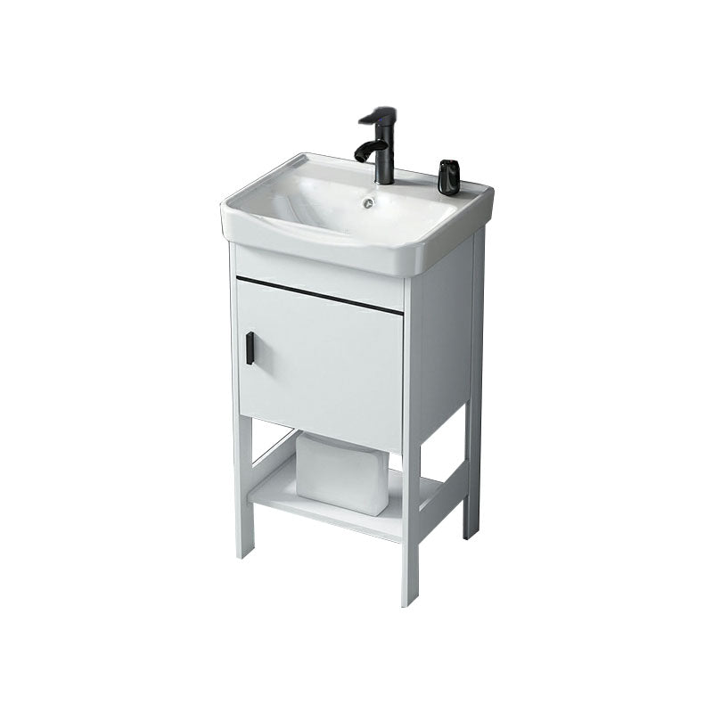 Freestanding Modern Sink Included Bath Vanity in White for Bathroom Vanity & Faucet 16.9"L x 13.8"W x 31.9"H Clearhalo 'Bathroom Remodel & Bathroom Fixtures' 'Bathroom Vanities' 'bathroom_vanities' 'Home Improvement' 'home_improvement' 'home_improvement_bathroom_vanities' 7930758