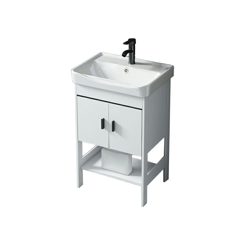 Freestanding Modern Sink Included Bath Vanity in White for Bathroom Vanity & Faucet 20.1"L x 14.2"W x 31.9"H Clearhalo 'Bathroom Remodel & Bathroom Fixtures' 'Bathroom Vanities' 'bathroom_vanities' 'Home Improvement' 'home_improvement' 'home_improvement_bathroom_vanities' 7930760