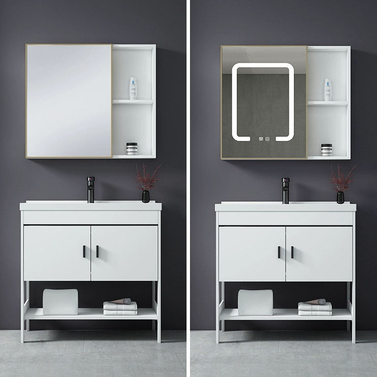 Freestanding Modern Sink Included Bath Vanity in White for Bathroom Clearhalo 'Bathroom Remodel & Bathroom Fixtures' 'Bathroom Vanities' 'bathroom_vanities' 'Home Improvement' 'home_improvement' 'home_improvement_bathroom_vanities' 7930766