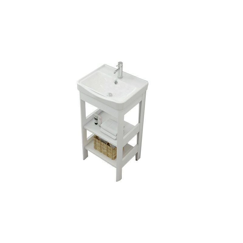 Freestanding Modern Sink Included Bath Vanity in White for Bathroom Vanity & Faucet 17"L x 14"W x 33"H Clearhalo 'Bathroom Remodel & Bathroom Fixtures' 'Bathroom Vanities' 'bathroom_vanities' 'Home Improvement' 'home_improvement' 'home_improvement_bathroom_vanities' 7930767