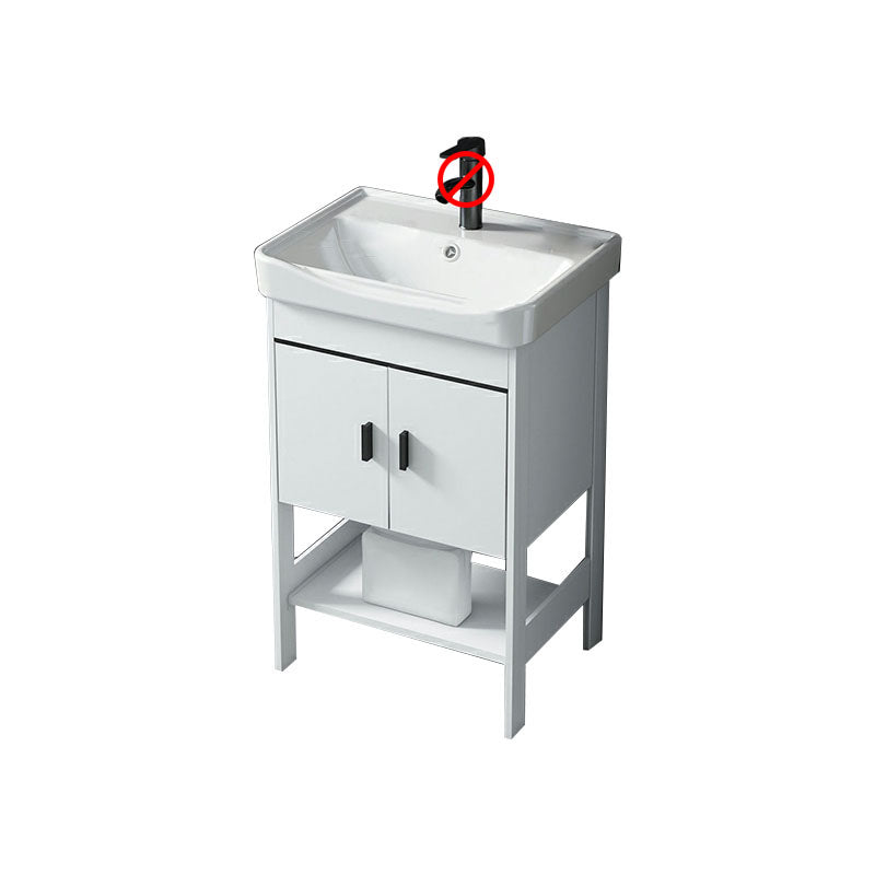 Freestanding Modern Sink Included Bath Vanity in White for Bathroom Bathroom Vanity 20.1"L x 14.2"W x 31.9"H Clearhalo 'Bathroom Remodel & Bathroom Fixtures' 'Bathroom Vanities' 'bathroom_vanities' 'Home Improvement' 'home_improvement' 'home_improvement_bathroom_vanities' 7930771