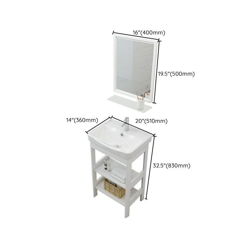 Freestanding Modern Sink Included Bath Vanity in White for Bathroom Clearhalo 'Bathroom Remodel & Bathroom Fixtures' 'Bathroom Vanities' 'bathroom_vanities' 'Home Improvement' 'home_improvement' 'home_improvement_bathroom_vanities' 7930783