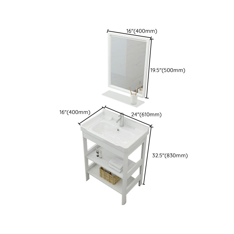 Freestanding Modern Sink Included Bath Vanity in White for Bathroom Clearhalo 'Bathroom Remodel & Bathroom Fixtures' 'Bathroom Vanities' 'bathroom_vanities' 'Home Improvement' 'home_improvement' 'home_improvement_bathroom_vanities' 7930784