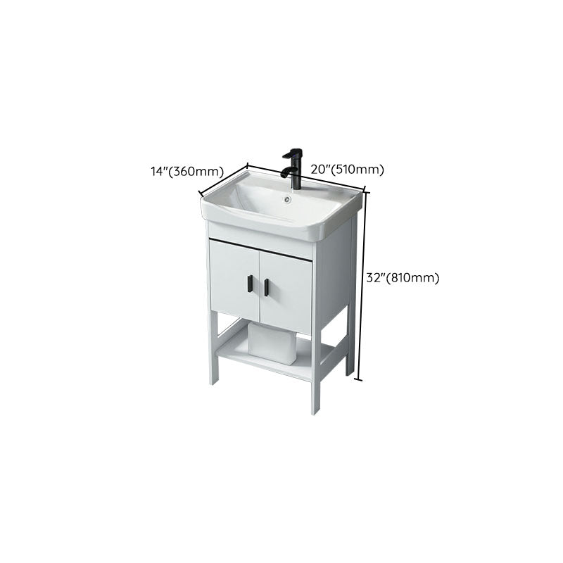 Freestanding Modern Sink Included Bath Vanity in White for Bathroom Clearhalo 'Bathroom Remodel & Bathroom Fixtures' 'Bathroom Vanities' 'bathroom_vanities' 'Home Improvement' 'home_improvement' 'home_improvement_bathroom_vanities' 7930786