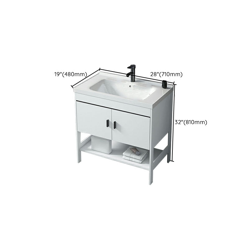 Freestanding Modern Sink Included Bath Vanity in White for Bathroom Clearhalo 'Bathroom Remodel & Bathroom Fixtures' 'Bathroom Vanities' 'bathroom_vanities' 'Home Improvement' 'home_improvement' 'home_improvement_bathroom_vanities' 7930788