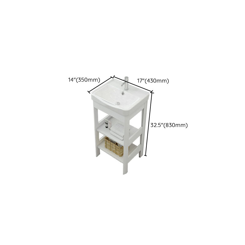 Freestanding Modern Sink Included Bath Vanity in White for Bathroom Clearhalo 'Bathroom Remodel & Bathroom Fixtures' 'Bathroom Vanities' 'bathroom_vanities' 'Home Improvement' 'home_improvement' 'home_improvement_bathroom_vanities' 7930790