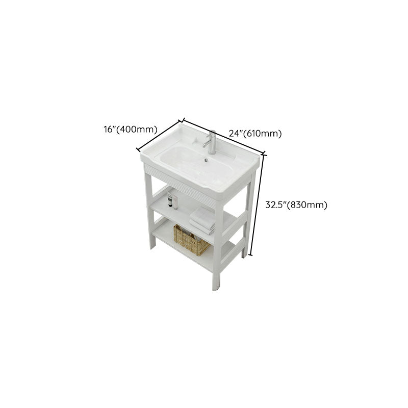 Freestanding Modern Sink Included Bath Vanity in White for Bathroom Clearhalo 'Bathroom Remodel & Bathroom Fixtures' 'Bathroom Vanities' 'bathroom_vanities' 'Home Improvement' 'home_improvement' 'home_improvement_bathroom_vanities' 7930792