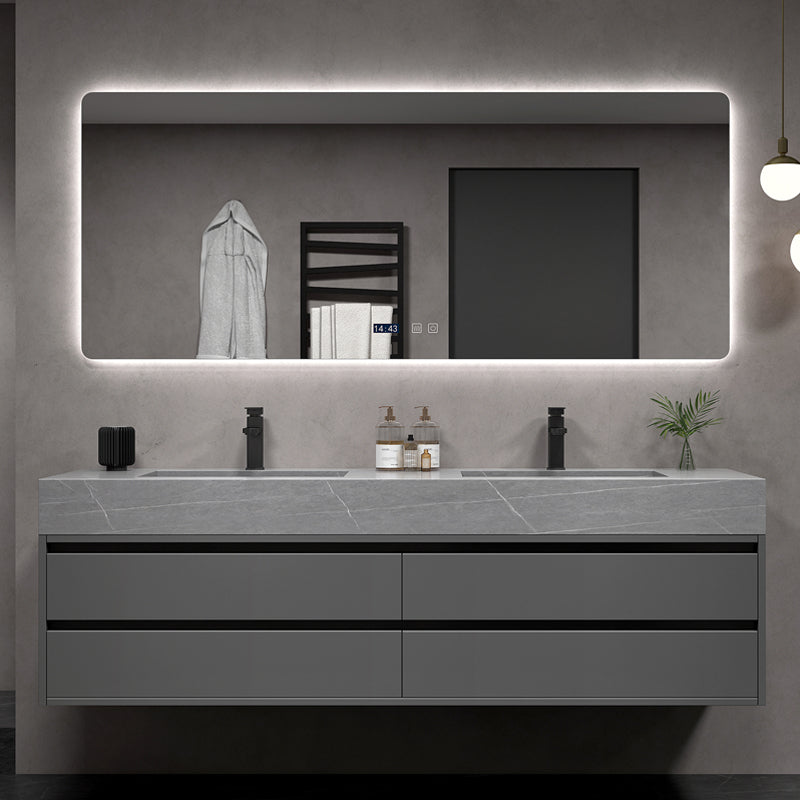 Wall Mount Mirror Included Sink Vanity for Bathroom with Faucet Drawers Clearhalo 'Bathroom Remodel & Bathroom Fixtures' 'Bathroom Vanities' 'bathroom_vanities' 'Home Improvement' 'home_improvement' 'home_improvement_bathroom_vanities' 7943005