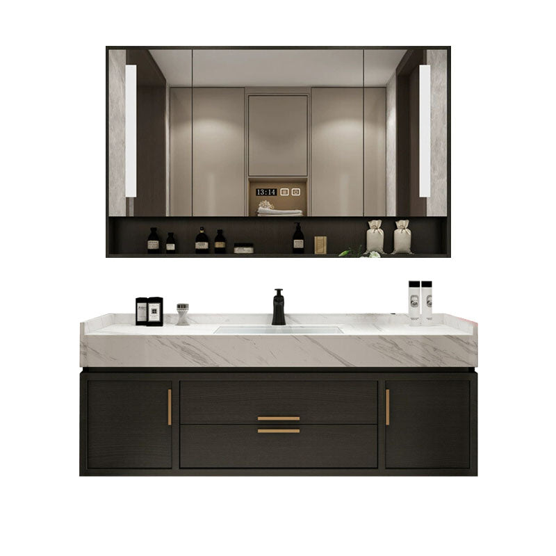 Wall Mount Mirror Included Bath Vanity with Faucet Doors for Bathroom Vanity & Faucet & Smart Medicine Cabinet Clearhalo 'Bathroom Remodel & Bathroom Fixtures' 'Bathroom Vanities' 'bathroom_vanities' 'Home Improvement' 'home_improvement' 'home_improvement_bathroom_vanities' 7943022