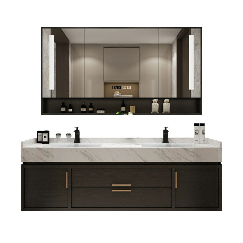 Wall Mount Mirror Included Bath Vanity with Faucet Doors for Bathroom Vanity & Faucet & Smart Medicine Cabinet Clearhalo 'Bathroom Remodel & Bathroom Fixtures' 'Bathroom Vanities' 'bathroom_vanities' 'Home Improvement' 'home_improvement' 'home_improvement_bathroom_vanities' 7943024