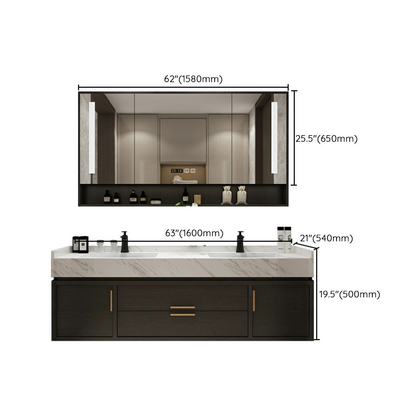 Wall Mount Mirror Included Bath Vanity with Faucet Doors for Bathroom Clearhalo 'Bathroom Remodel & Bathroom Fixtures' 'Bathroom Vanities' 'bathroom_vanities' 'Home Improvement' 'home_improvement' 'home_improvement_bathroom_vanities' 7943038