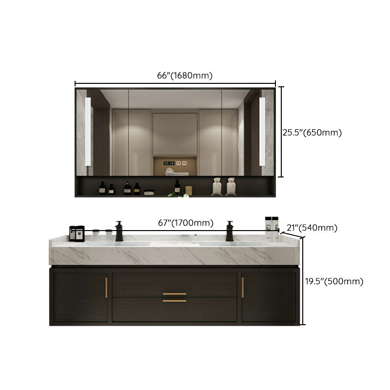 Wall Mount Mirror Included Bath Vanity with Faucet Doors for Bathroom Clearhalo 'Bathroom Remodel & Bathroom Fixtures' 'Bathroom Vanities' 'bathroom_vanities' 'Home Improvement' 'home_improvement' 'home_improvement_bathroom_vanities' 7943039