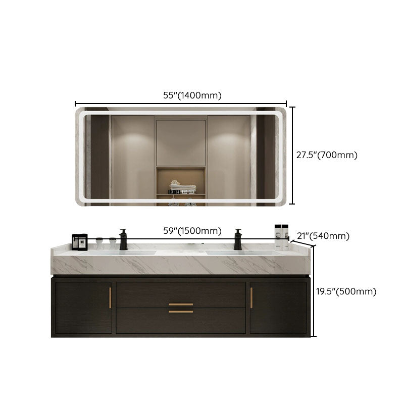 Wall Mount Mirror Included Bath Vanity with Faucet Doors for Bathroom Clearhalo 'Bathroom Remodel & Bathroom Fixtures' 'Bathroom Vanities' 'bathroom_vanities' 'Home Improvement' 'home_improvement' 'home_improvement_bathroom_vanities' 7943048