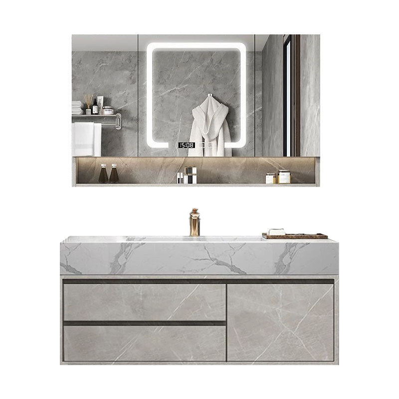 Sink Included Wall Mount Bathroom Sink Vanity with Faucet Mirror Vanity & Faucet & Smart Medicine Cabinet Clearhalo 'Bathroom Remodel & Bathroom Fixtures' 'Bathroom Vanities' 'bathroom_vanities' 'Home Improvement' 'home_improvement' 'home_improvement_bathroom_vanities' 7943114