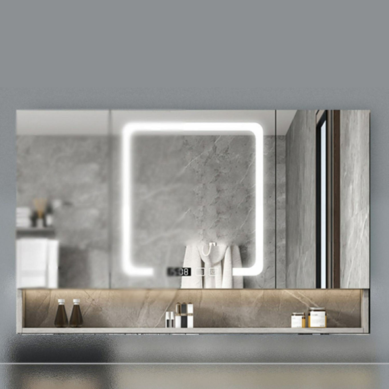 Sink Included Wall Mount Bathroom Sink Vanity with Faucet Mirror Clearhalo 'Bathroom Remodel & Bathroom Fixtures' 'Bathroom Vanities' 'bathroom_vanities' 'Home Improvement' 'home_improvement' 'home_improvement_bathroom_vanities' 7943126