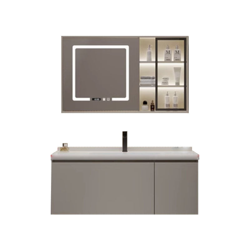 Wall Mount Faucet Included Bath Vanity with Doors Mirror Sink for Bathroom Vanity & Faucet & Smart Medicine Cabinet Clearhalo 'Bathroom Remodel & Bathroom Fixtures' 'Bathroom Vanities' 'bathroom_vanities' 'Home Improvement' 'home_improvement' 'home_improvement_bathroom_vanities' 7950036