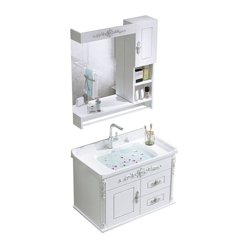 Mirror Included Wall Mount Sink Vanity with Faucet for Bathroom Vanity & Faucet & Mirror Cabinet https://res.litfad.com/site/img/item/2023/03/12/7952534/1200x1200.jpg Clearhalo 'Bathroom Remodel & Bathroom Fixtures' 'Bathroom Vanities' 'bathroom_vanities' 'Home Improvement' 'home_improvement' 'home_improvement_bathroom_vanities' 7952534